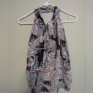 Banana Republic tie neck layered blouse